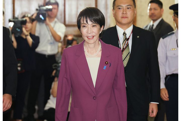 高市早苗首相（2025年10月15日、時事）