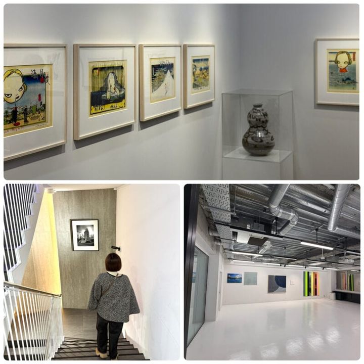 植島美術館、階段にも作品が！