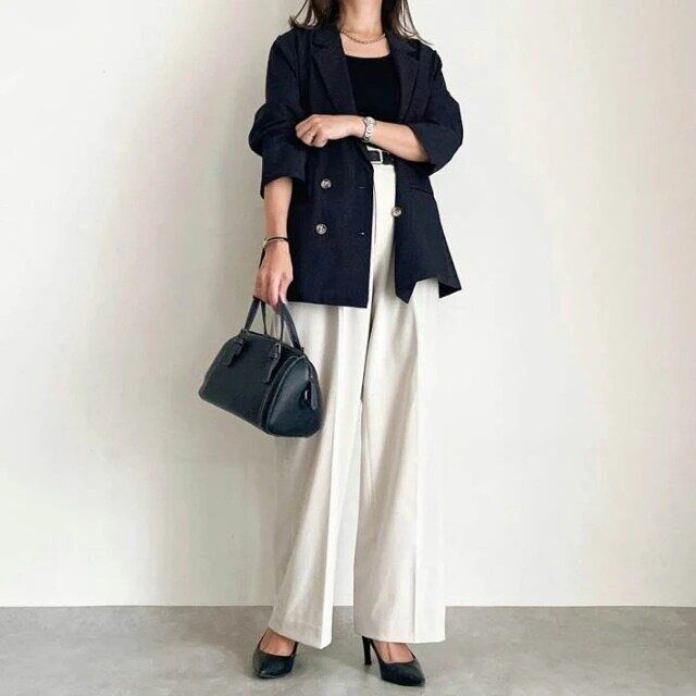 2025秋冬ユニクロタックワイドパンツお手本コーデ