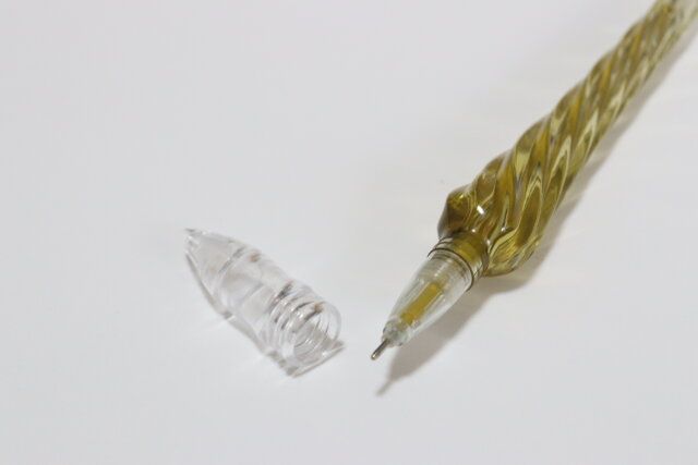 金属色ガラス風ボールペン キャップ