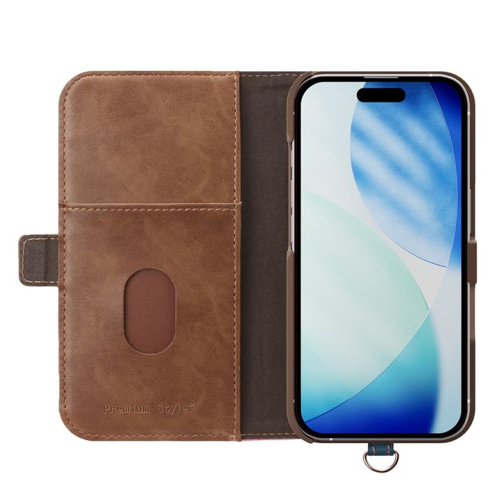 iPhone 17用 フリップカバー（キャメル）内側