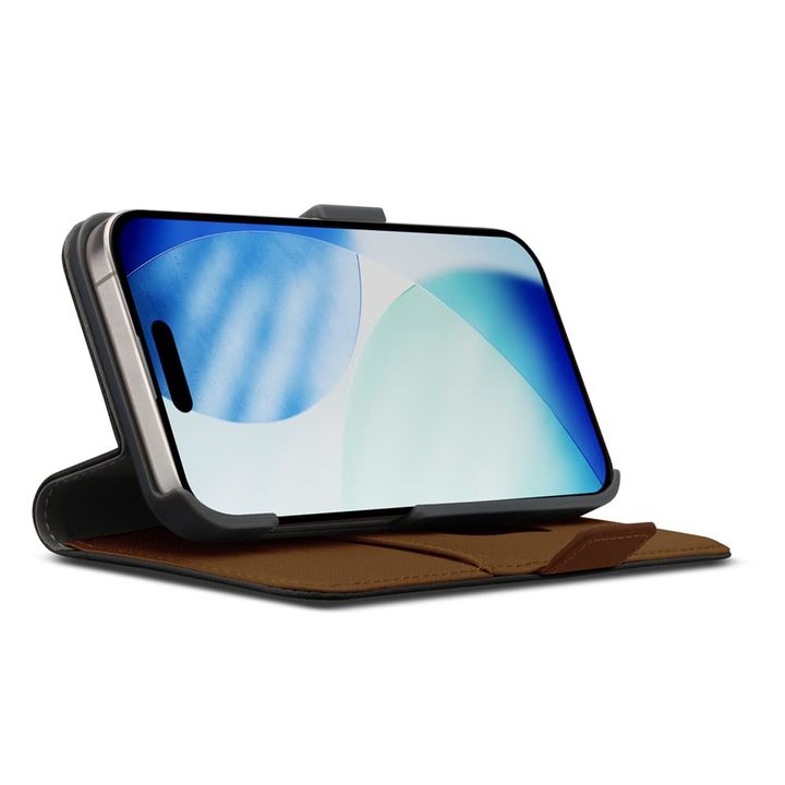 iPhone 17用 フリップカバー（ブラック）スタンド