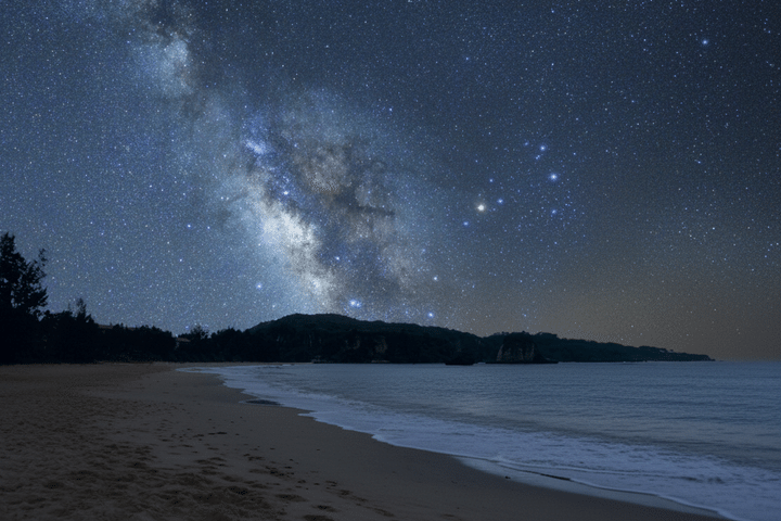 月ヶ浜での星空観賞