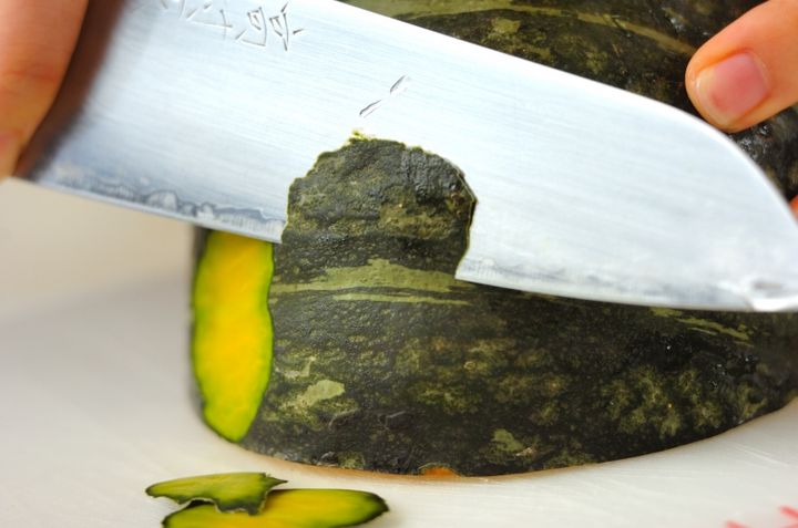 カボチャの煮物の下準備1