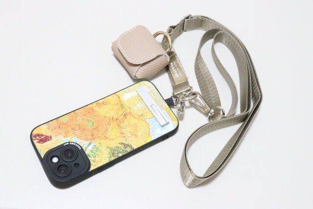 キャンドゥのスマホケース用 ベルトショルダーストラップ ベージュ8