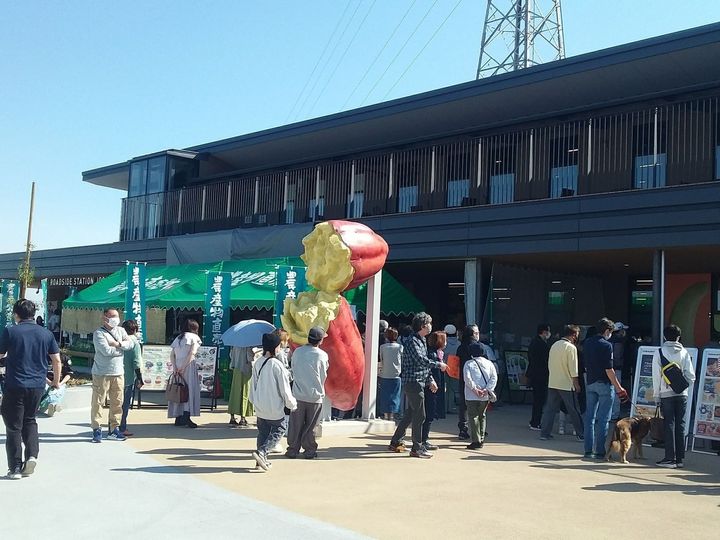 「道の駅 常総」は、茨城県常総市に位置し、2023年4月にオープンした「食・農・楽」をテーマとする新しい複合型道の駅です。茨城県全域の特産品が集まる直売所と、人気の焼き芋やメロンパンなどのグルメが最大の魅力でしょう。