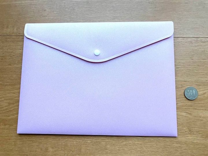 DAISO(ダイソー)：ラメドキュメントファイル A4(パステルカラー)