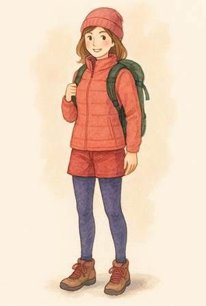 登山・女性イラスト