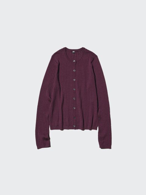 2025秋冬ユニクロ大人女性おすすめメリノリブクルーネックショートカーディガン