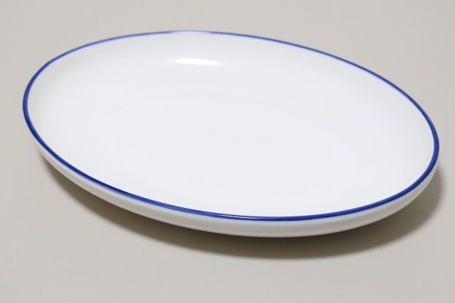 すくいやすいカレー皿（ブルーライン）