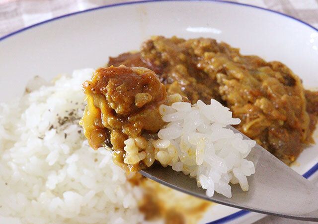 すくいやすいカレー皿（ブルーライン） 使用例