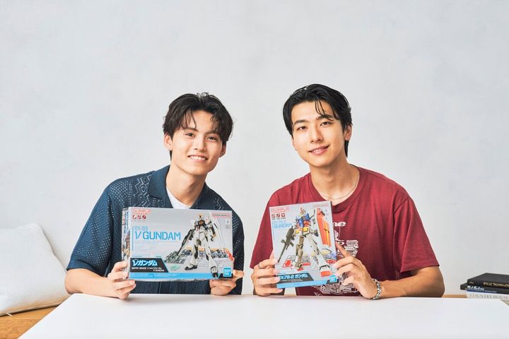 ガンプラビルドに挑戦したsmartモデルの平山愛夏くんと一ノ本 廉くん