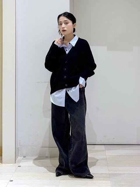 グローバルワークのスウェットライクVネックカーディガン