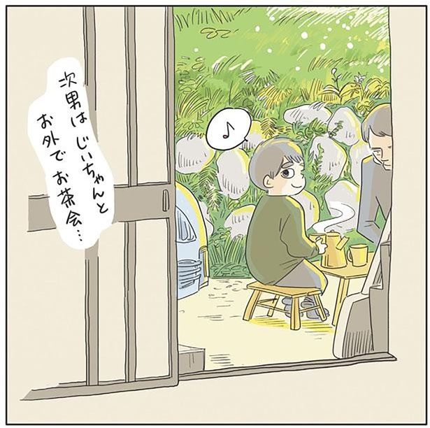 お外でお茶会… （C）ツルリンゴスター／KADOKAWA