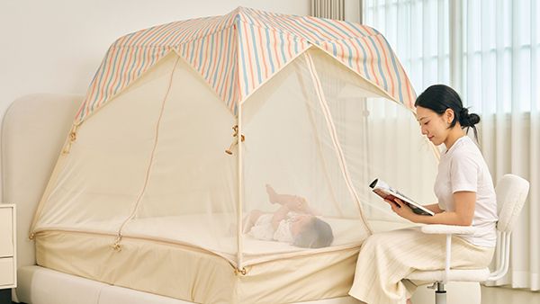 赤ちゃんのすきま事故を防ぐテント型ベッドガード「MOMMYLOOM」特別価格で販売中