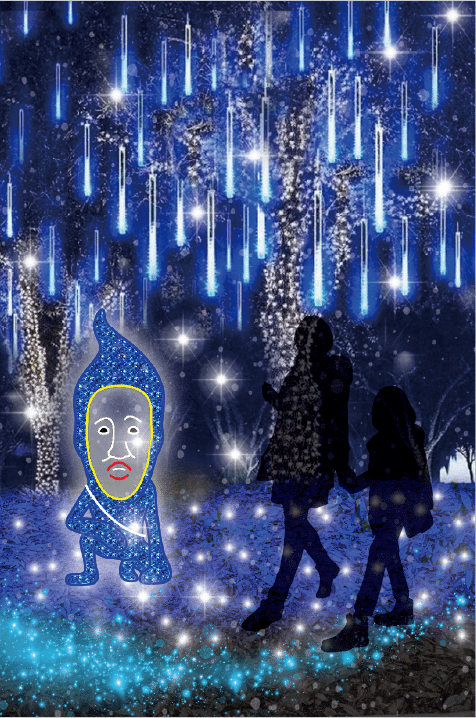 アクロス福岡イルミネーション こびとづかんコラボ 階段