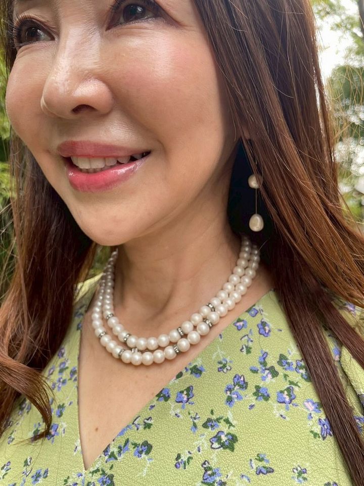 パールで華やかに