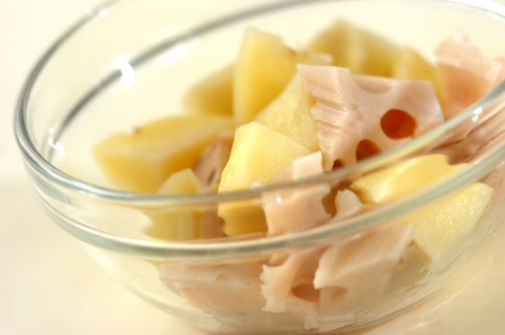 温野菜の甘酒ドレッシングがけの作り方1