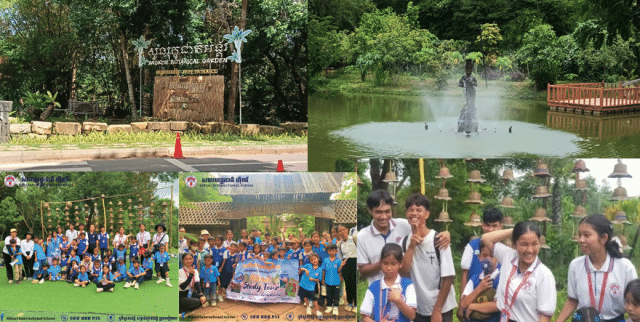 アンコール植物園に訪れた学生たち