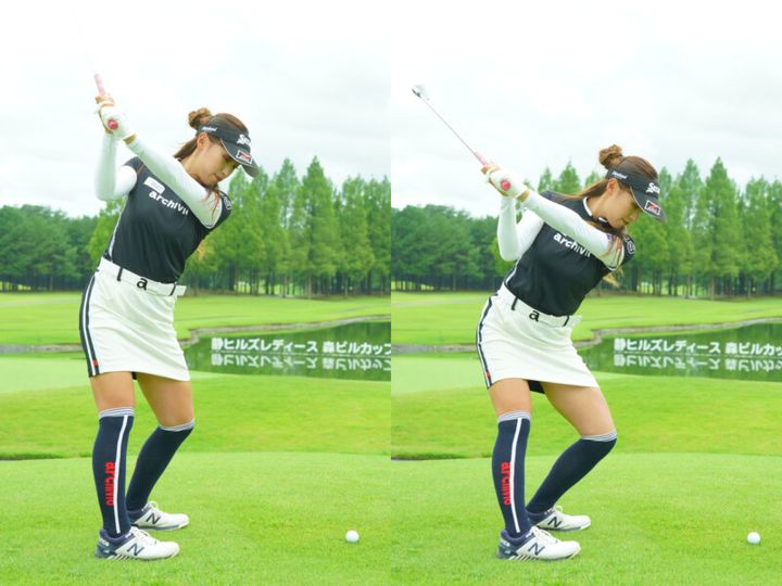 切り返しで「お尻を思いっきり沈める」と手打ちのカット軌道が直る！