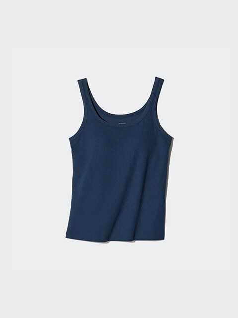 ユニクロ エアリズムコットンブラタンクトップ BLUE