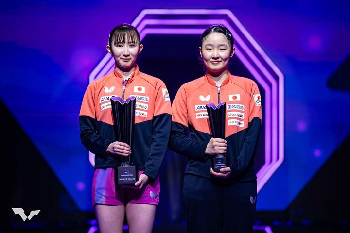早田ひな、張本美和（C）WTT