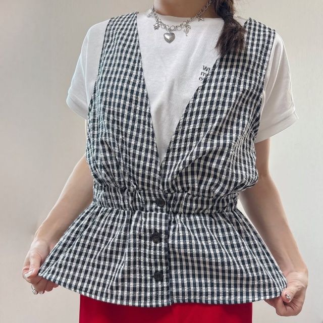 しまむら「サッカーギンガムベスト」