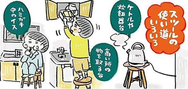 スツールの使い道いろいろ （C）おづまりこ／KADOKAWA