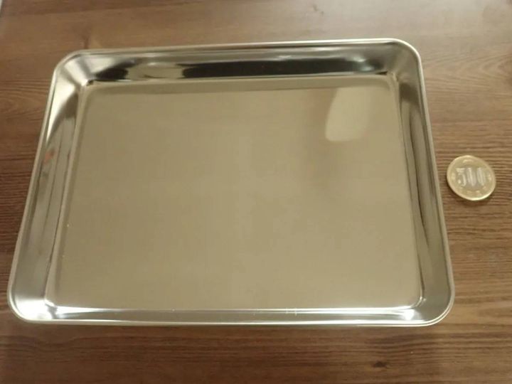 DAISO(ダイソー)：ステンレストレー深型 約21.5×16cm