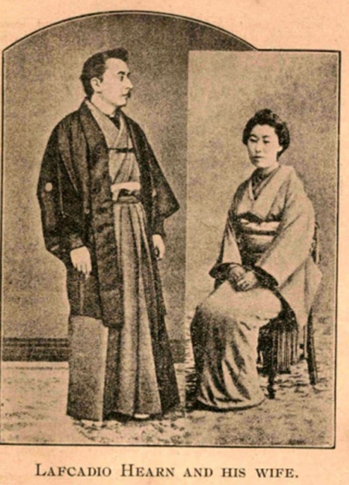 “ばけばけ”モデル小泉八雲と妻のセツ 夫婦の写真