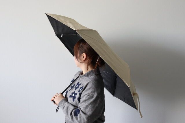晴雨兼用ベーシック折り畳み傘 開げたときのサイズ感