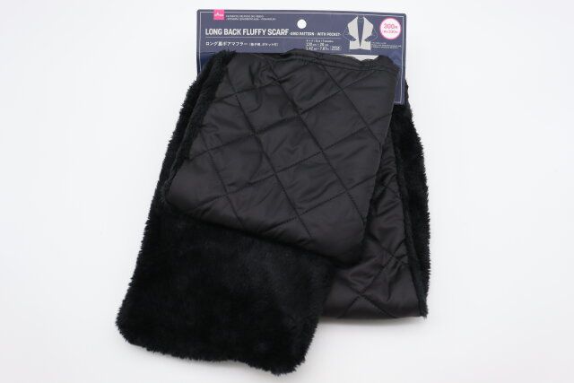 ロング裏ボアマフラー（格子柄、ポケット付） パッケージ