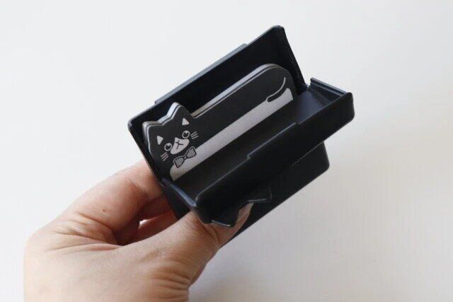 ダイソーの可愛いねこふせんケースセット ワイド BK