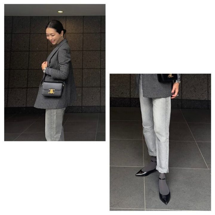 Jacket／beautiful people、Knit／ MUJI、Pants／upper hights、Bag,Belt,Shoes／CELINE