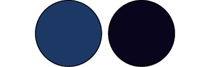 ブルベさんに似合うネイビー2色。青みが際立つ明るめの色から黒一歩手前の深い色まで。