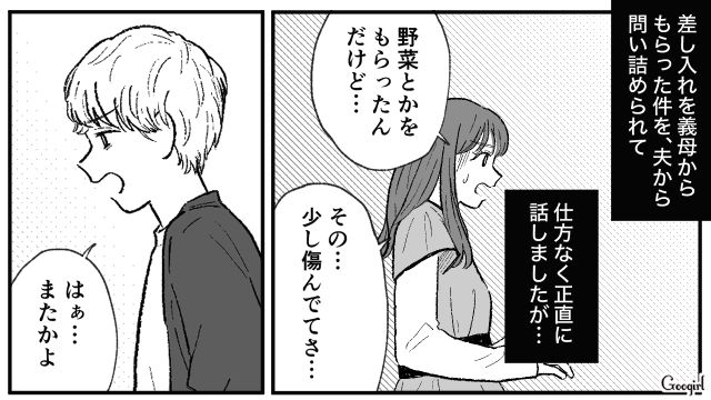 確信犯だよね…？ 何度も傷んだ食材を差し入れする義母に嫁が反撃した話