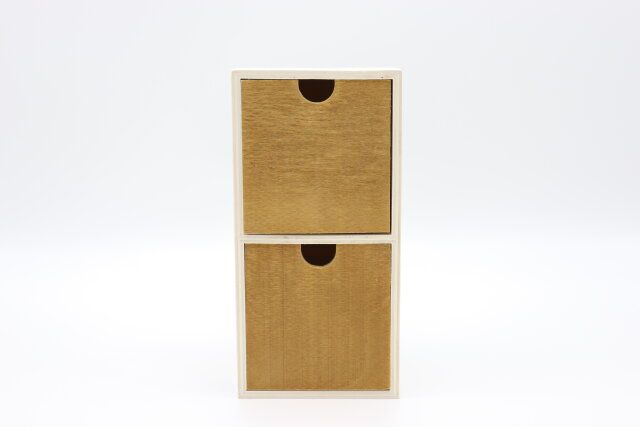 2段引き出し木製収納 パッケージ