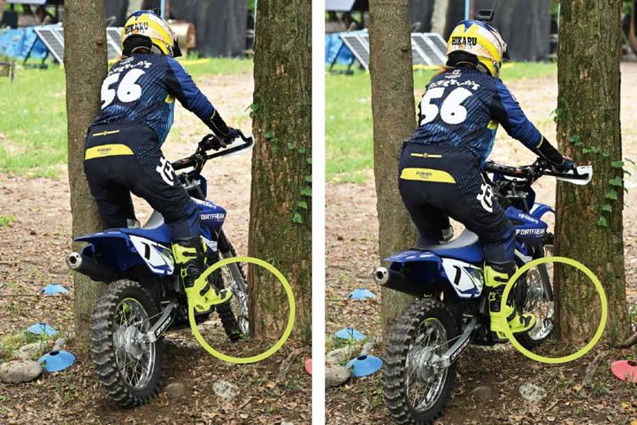 【トライアルISA野崎史高選手のトラテク】ハンドル幅以下の木々の間を軽快に抜けて、林間で差をつける Part01