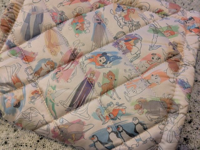 ディズニーキャラクター柄キルティングバッグの内側