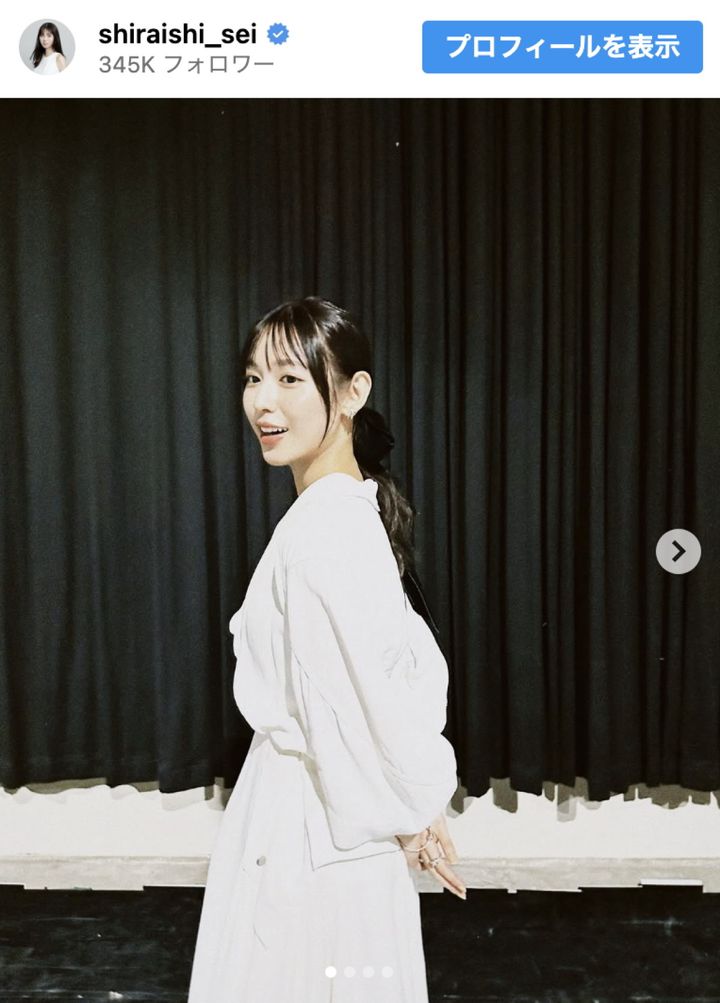 白石聖、ファン絶賛の“純白ビジュ” ※「白石聖」インスタグラム width=