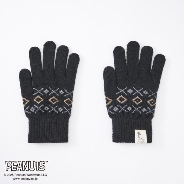 「レディース 手袋 ノルディック柄(ブラック)」(1089円)