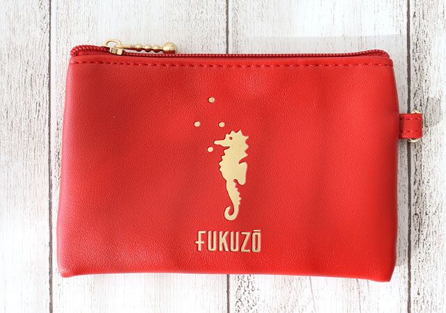 宝島社付録素敵なあの人1月号のフクゾーのストラップつきレザー調ポーチセット3