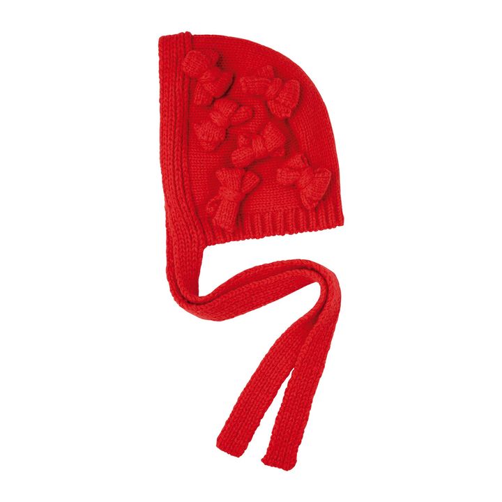 気分はまるで赤ずきん。コーディネートのスパイス役になってくれるはず。ニット帽 ￥48,400／COMMEDES GARÇONS GIRL