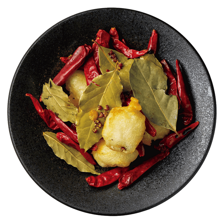 鯛の白子のフリット 山椒と唐辛子