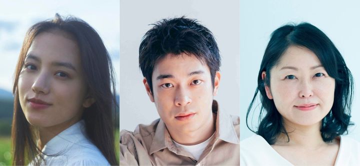 舞台『レディエント・バーミン Radiant Vermin』に出演する（左から）清原果耶、井之脇海、池津祥子 width=