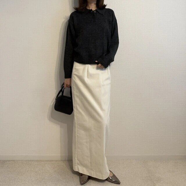 2025guパフニットポロシャツお手本コーデ