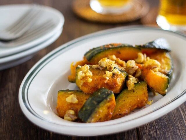 かぼちゃのガーリックマヨカレー炒め