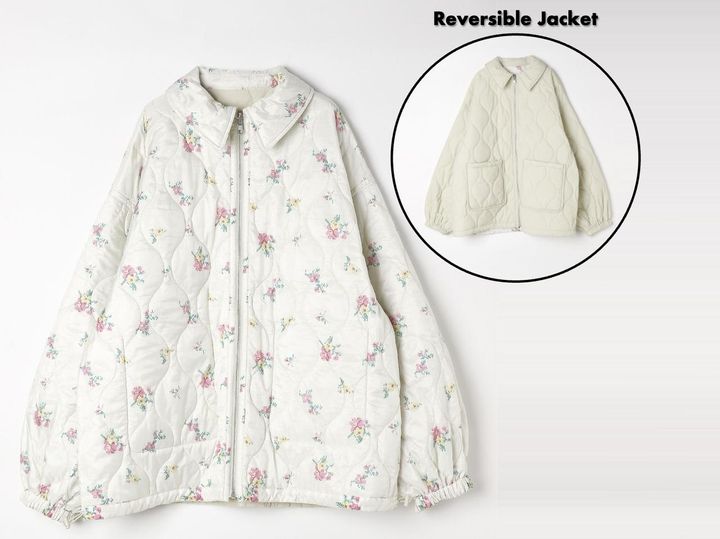 画像: リバーシブルアソート柄キルトジャケット（グレージュ）¥10,000（ニコアンド） 出典：ニコアンド