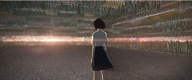 すずは少年の恵を守るため、自ら素顔を仮想空間＜U＞で公開する(『竜とそばかすの姫』) [c]2021スタジオ地図