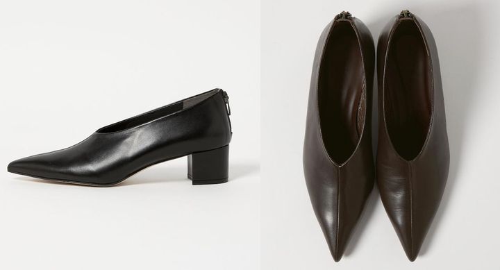 画像: ポインテッドブーティー パンプス45（ブラック/ダークブラウン）各¥25,300 出典：オデット エ オディール